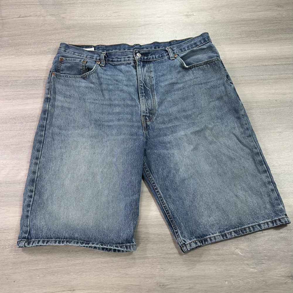 Levis 569 Denim Shorts Mens 40 Blue Loose Fit Zip Fly 5 Pocket Long Jorts Baggy
